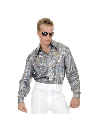 Adult Silver Disco Shirt-COSTUMEISH