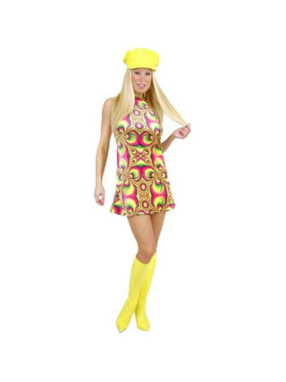Adult Psychedelic Go Go Girl Costume-COSTUMEISH