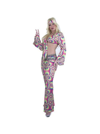 Adult Women's 60's Psychedelic Hippie Costume-COSTUMEISH