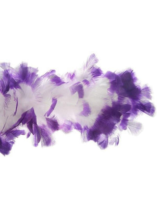 White/Purple Feather Boa-COSTUMEISH