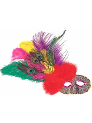 Adult Side Feather Party Eye Mask-COSTUMEISH