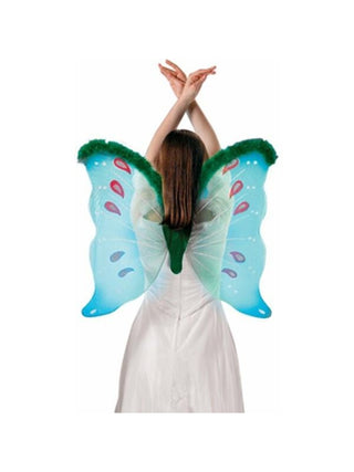 Adult Green Marabou Costume Wings-COSTUMEISH