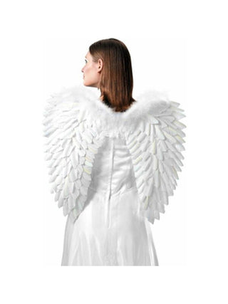 Adult White Angel Costume Wings-COSTUMEISH