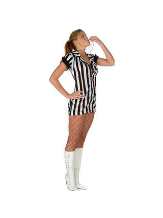 Sexy Double Zip Referee Girl Costume-COSTUMEISH