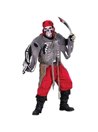 Adult Skeleton Pirate Costume-COSTUMEISH