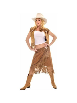 Adult Leather Cowgirl Costume-COSTUMEISH