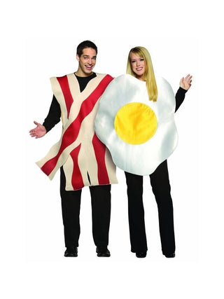 Adult Bacon & Eggs Couple Costume-COSTUMEISH
