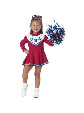 Toddler Red Cheerleader Costume-COSTUMEISH