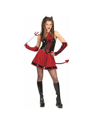 Teen Corsette Devil Girl Costume-COSTUMEISH