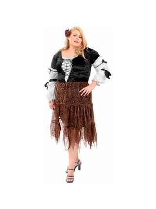 Adult Plus Size Gypsy Pirate Wench Costume-COSTUMEISH