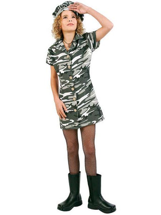 Preteen City Camo Army Girl Costume-COSTUMEISH