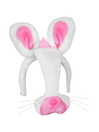 Adult Rabbit Headband with Ears and Nose-COSTUMEISH