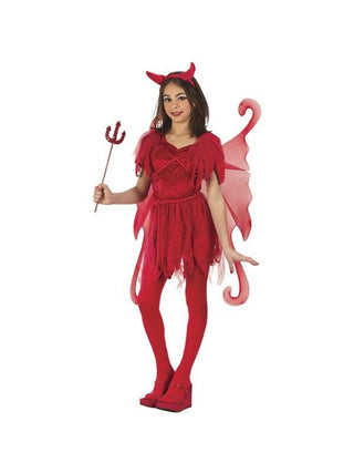 Childs Red Devil Fairy Costume-COSTUMEISH