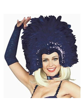 Adult Purple Feathered Show Girl Headpiece-COSTUMEISH