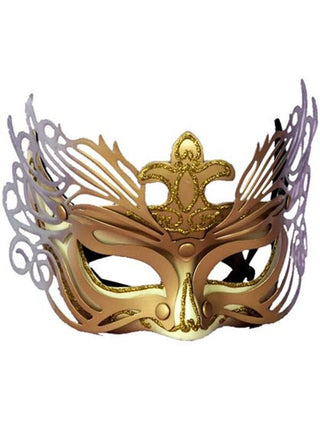 Adult Gold And Silver Detail Venetian Mask-COSTUMEISH