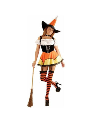 Adult Sexy Candy Corn Witch Costume-COSTUMEISH
