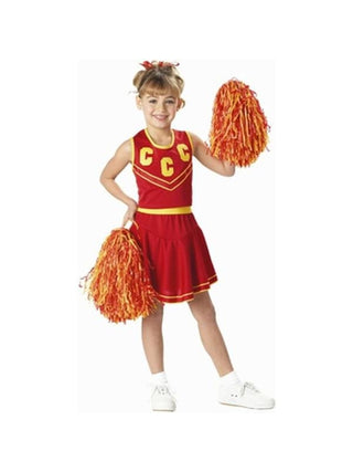 Child's Red & Gold Cheerleader Costume-COSTUMEISH