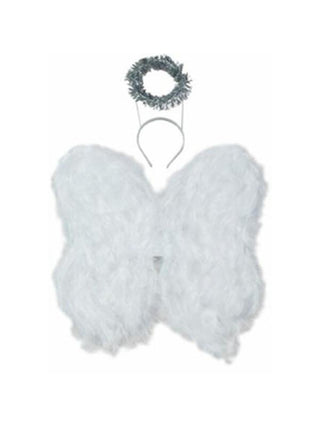 Feather Angel Wings with Halo-COSTUMEISH
