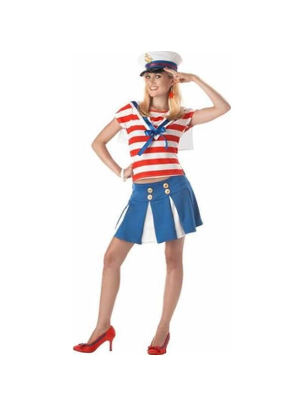 ladies sailor fancy dress Sexy Sailor + Hat Ladies Fancy Dress Military Uniform Womens Adult Navy Costume