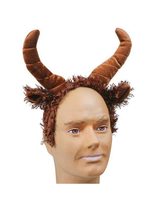 Adult Buffalo Headband with Ears and Horns-COSTUMEISH