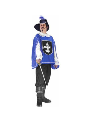 Adult Blue Musketeer Costume-COSTUMEISH