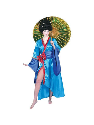 Woman's Blue Kimono Robe Costume-COSTUMEISH
