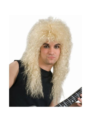 Adult 80's Style Blonde Rock Band Wig-COSTUMEISH
