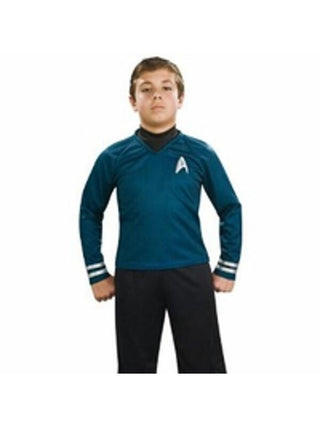 Childs Star Trek Deluxe Blue Shirt Costume-COSTUMEISH