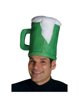 Adult Green Beer Mug Costume Hat-COSTUMEISH