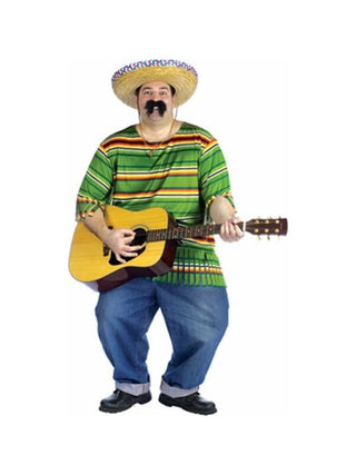 Adult Plus Size Mexican Serape And Hat Costume-COSTUMEISH