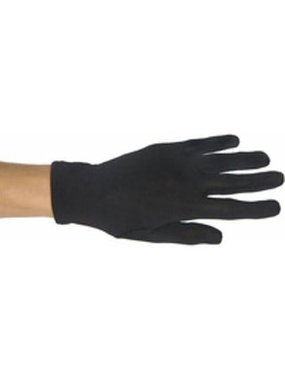 Adult Black Polyester Costume Gloves-COSTUMEISH