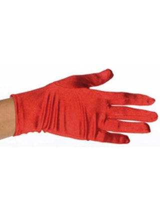 Child's Red Spandex Costume Gloves-COSTUMEISH