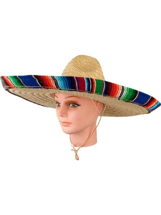Adult Mexican Sombrero Hat With Serape Band-COSTUMEISH