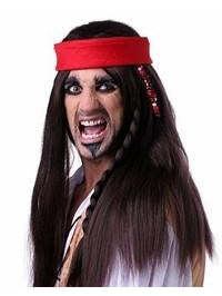 Brown Pirate Wig with Headband-COSTUMEISH