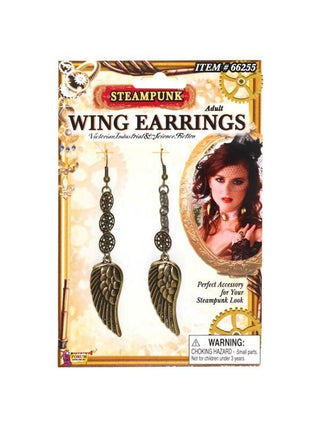 Adult Steampunk Wing Earrings-COSTUMEISH
