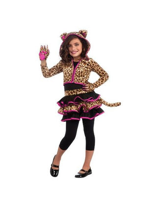 Girl's Drama Queens Leopard Hoodie Costume-COSTUMEISH