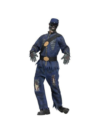 Adult Blue Union Zombie Costume-COSTUMEISH