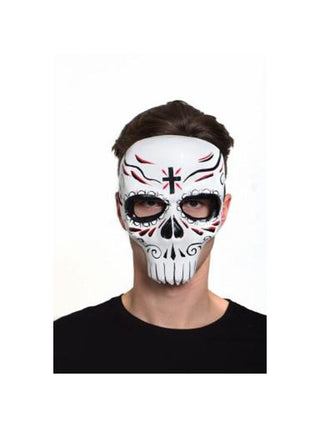 Day Of Dead 3/4 Face Mask-COSTUMEISH