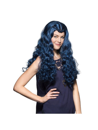 Women's Evie Long Blue Wig-COSTUMEISH