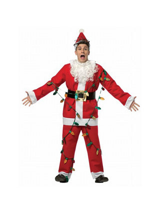 Adult National Lampoons Christmas Vacation Light Up Santa Suit-COSTUMEISH