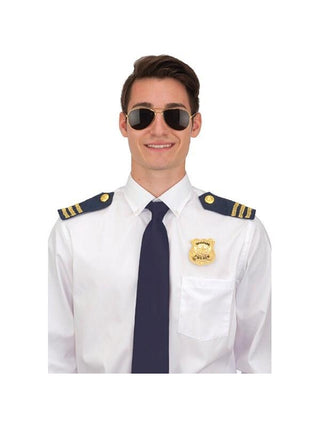 Police Costume Set- Sunglasses, Epaulets, & Badge-COSTUMEISH