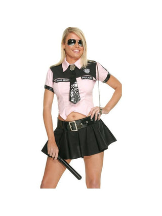 Adult Pink Sexy Cop Costume-COSTUMEISH