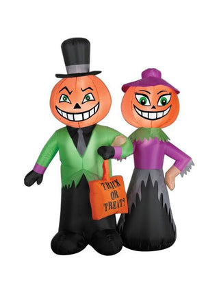 4ft Inflatable Halloween Pumpkin Head Couple-COSTUMEISH